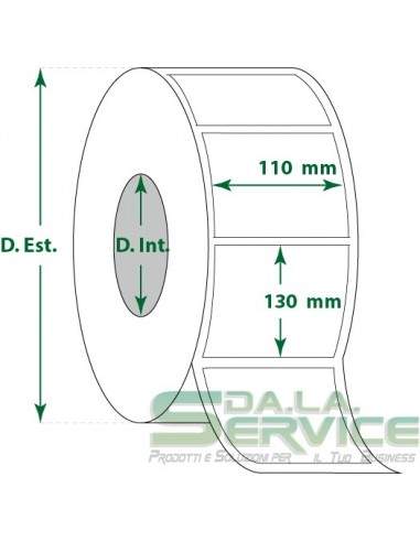 Etichette adesive in rotoli - f-to. 110X130 mm (bxh) - Termica