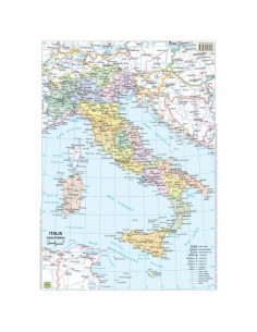 Carta geografica murale fisica e politica MONDO Belletti - 132x99 cm -  MS02PL