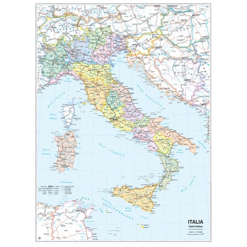 Carta geografica murale fisica e politica ITALIA Belletti - 97x134 cm -  MS01PL