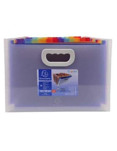Classificatore valigetta Crystal Colours cristallo 24 scomparti 33x23,5x25cm con maniglia - 55198E  - 1