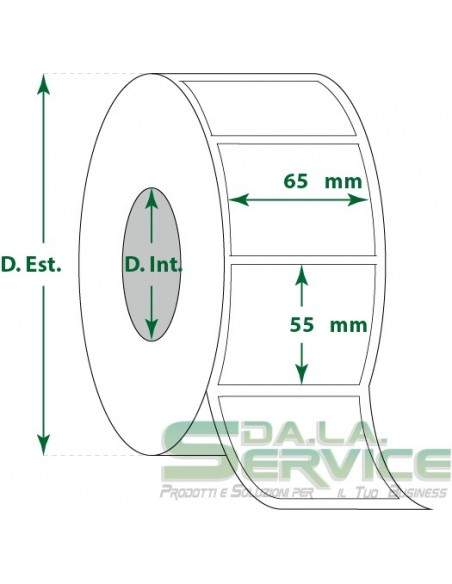 Etichette adesive in rotoli - f-to. 65X55 mm (bxh) - Termica